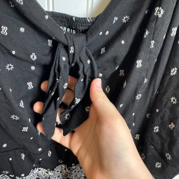 Torrid Black Tie Front Culotte Stretch Challis Jumpsuit Size 6X N2 - Picture 5 of 8